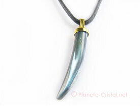 Pendentif corne en nacre noire