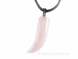 Pendentif corne en quartz rose
