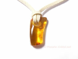 Pendentif ambre jaune J