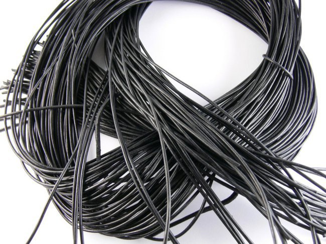 Lacet cuir noir 1 mètre