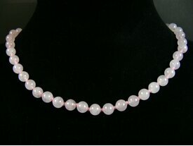 Collier quartz rose boule pierres