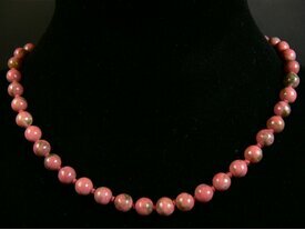 Collier bille rhodonite minéral