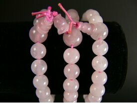 Bracelet tibetain en quartz rose