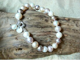 Bracelet perles d'eau douce camaïeux fermoir argent
