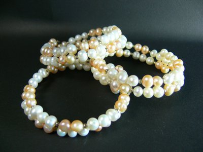 Bracelet double perle de culture camaïeu