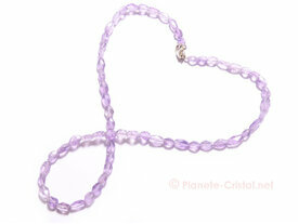 Collier amethyste gemme ovale