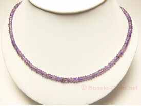 Collier pierre precieuse d amethyste facettee