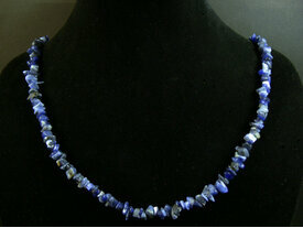 Sautoir bleu pierre naturelle
