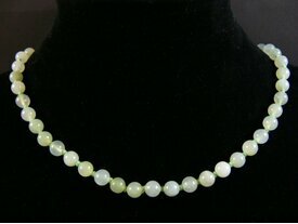 Collier bille serpentine minéral