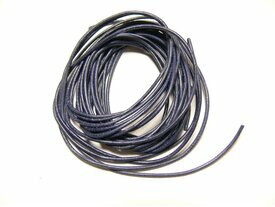 Cordon cuir bleu nuit