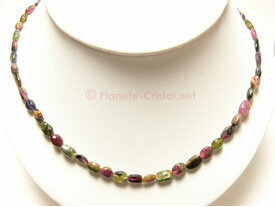 Collier Tourmaline multicolore pierre precieuse