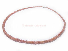 Superbe collier pierre precieuse en tourmaline rose