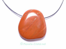 Pendentif grand jaspe rouge