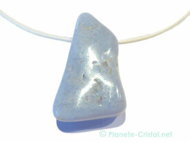 Grand pendentif en agate blue Lace 