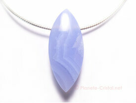 Bijoux pendentif agate bleue