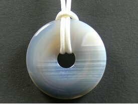 Pendentif donut agate bleue
