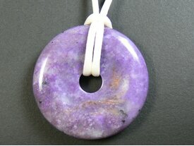 Pendentif donut lépidolite
