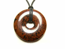 Pendentif donut obsidienne Acajou