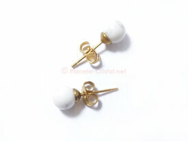 Puces d'oreilles en howlite