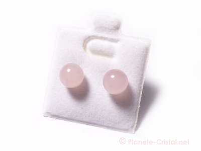 Puces d'oreilles en quartz rose