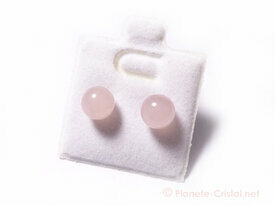 Puces d'oreilles en quartz rose