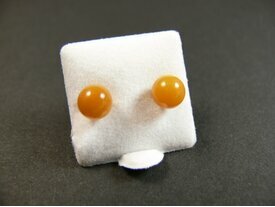 Puces d'oreilles en calcite orangée