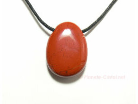 Pendentif minéraux en jaspe rouge