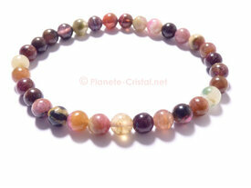 Bracelet tourmaline rose-verte