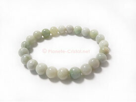 Bracelet jade jadéite billes 8 mm