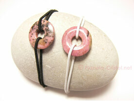 Bracelet cordon et rhodonite rose