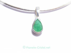 Pendentif emeraude argent