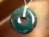 Pendentif donut pierre agate mousse dendritique verte
