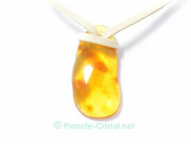 Pendentif Ambre jaune translucide