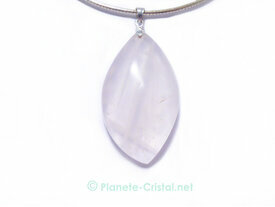 Pendentif argent quartz rose