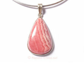Pendentif rhodochrosite pierre argent