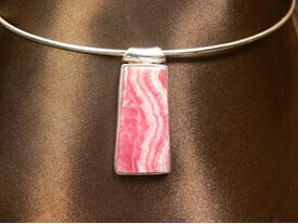 Pendentif argent rhodochrosite