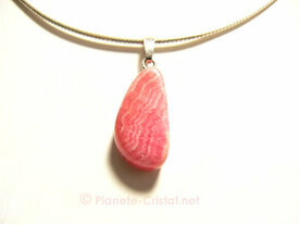 Pendentif rhodochrosite rose pierre polie