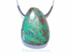 Pendentif chrysocolle-malachite