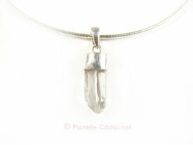 Pendentif cristal de roche brut