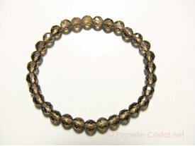 Bracelet quartz fume facette