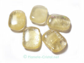 Calcite topaze galets plats