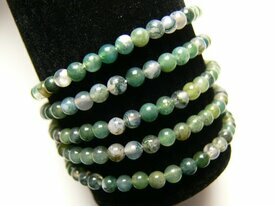 Bracelet fin vert en agate mousse