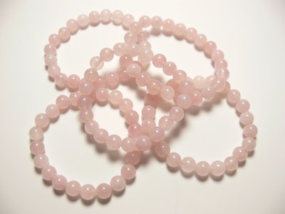 Bracelet quartz rose bille 8 mm