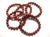 Bracelets boules pierre jaspe rouge