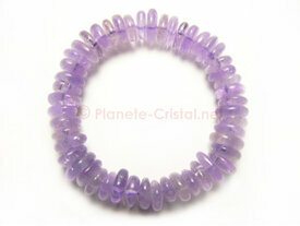 Bracelet améthyste lilas disques gemme