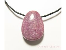 Pendentif minéral en lépidolite
