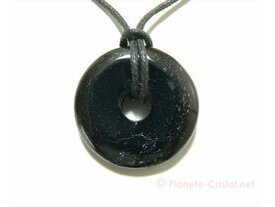Pendentif donut tourmaline noire