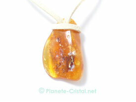 Pendentif Ambre percé naturel