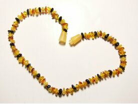 Collier ambre bébé multicolore sécurisé