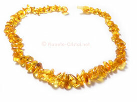 Collier ambre bébé jaune clair fermoir sécurité